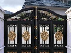 农村自建房大门 庭院铝艺防盗对开门 金铜韵别墅大院铝合金门